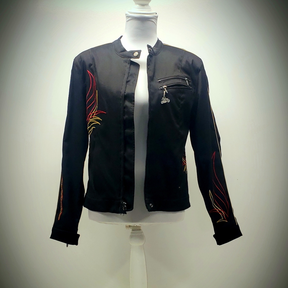 Pin Striping Master Harley Davidson Motorcycle Shell Jacket Woman's Small